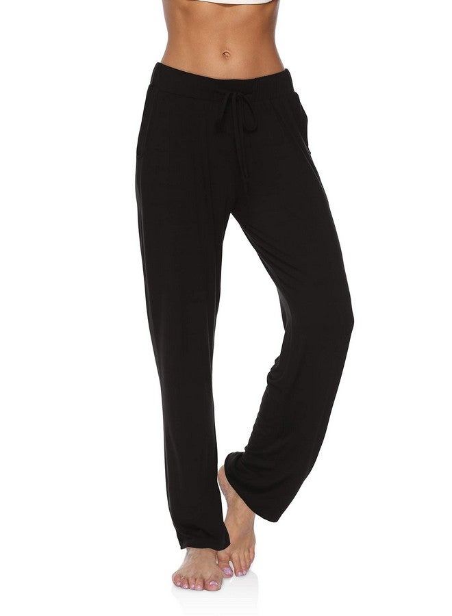 DIBAOLONG Womens Yoga Pants Wide Leg Comfy Drawstring Loose Straight Lounge Running Workout Legging A1-Black L  - Image 2