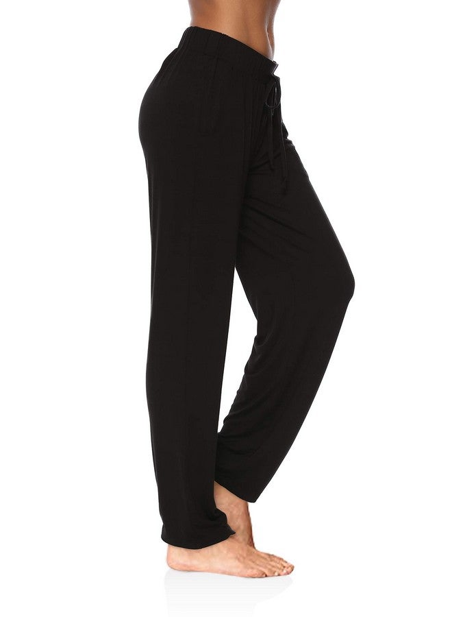 DIBAOLONG Womens Yoga Pants Wide Leg Comfy Drawstring Loose Straight Lounge Running Workout Legging A1-Black L  - Image 3