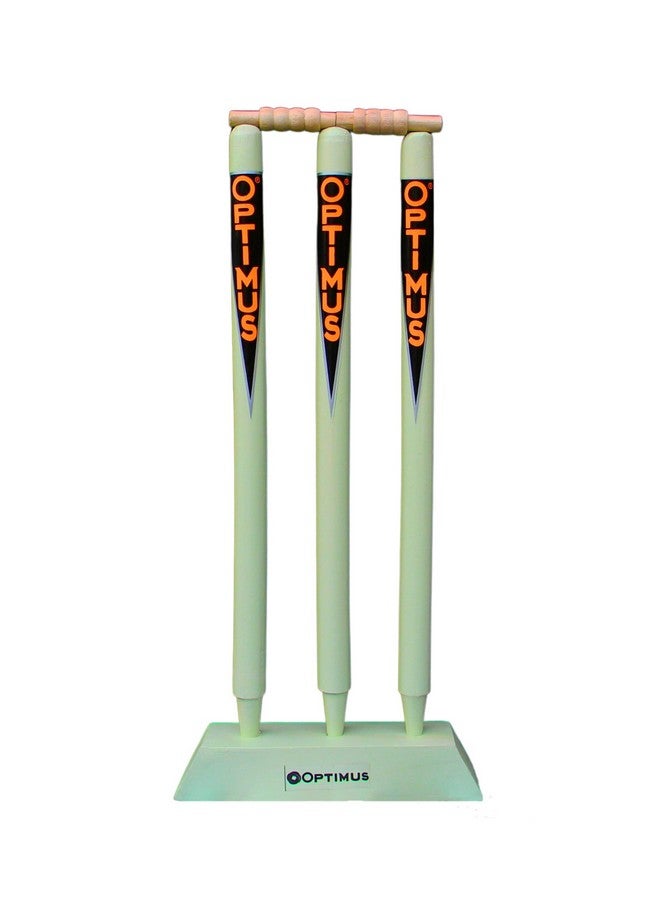 Optimus مجموعة أدوات كريكيت خشبية من أوبتيموس® للأطفال في غلاف تترون ثقيل - الحجم 5 للأطفال من 11-12 سنة (مضرب واحد، كرة تنس مطاطية واحدة، 3 دعامات، قاعدة واحدة، 2 بيل وغطاء مجموعة واحد) 8D - Image 3