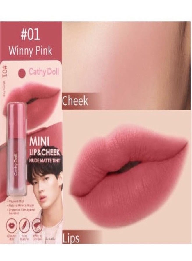 VIRAVIN HOUSEWARE Cathy Doll Mini Lip & Cheek Nude Matte Tint, #01 Winny Pink – Pigment-Rich, Anti-Pollution 2-in-1 Lip and Cheek Stain - Image 1