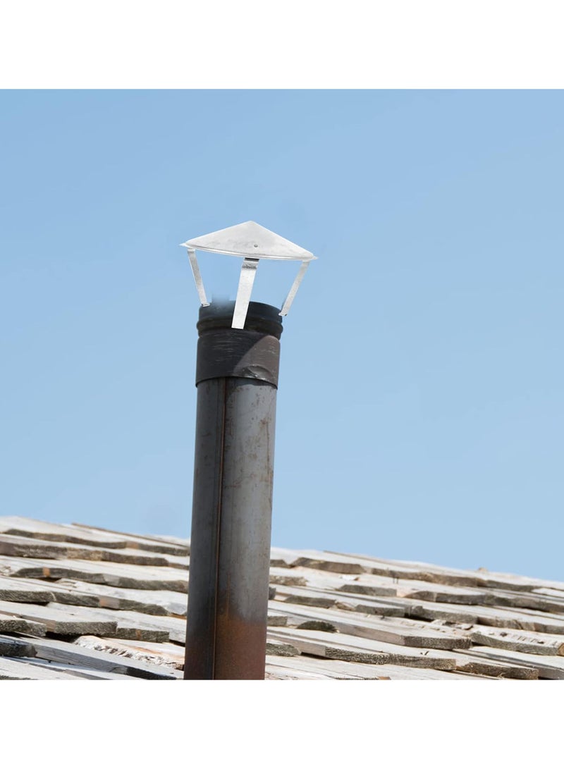 GGOOT Vented Chimney Cap Round Roof Rain Cap Top Round Exhaust Cap Weatherproof Outside Chimney Cover Replacement for Farmhouse Home Kitchen - Image 2