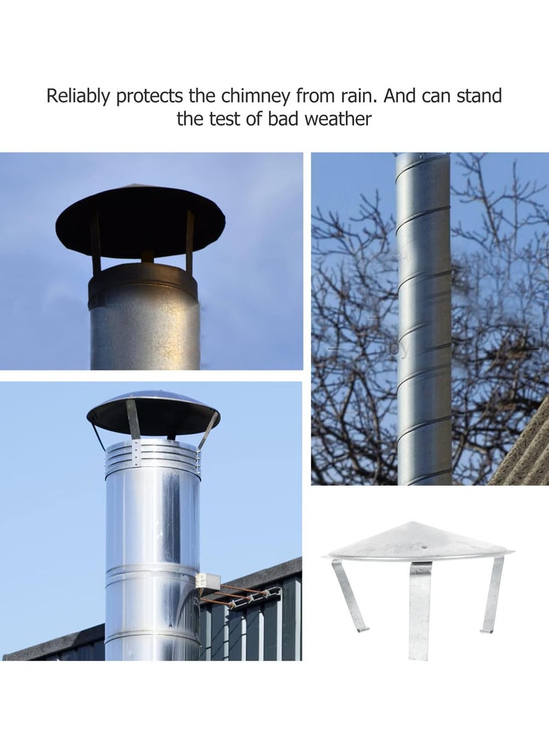 GGOOT Vented Chimney Cap Round Roof Rain Cap Top Round Exhaust Cap Weatherproof Outside Chimney Cover Replacement for Farmhouse Home Kitchen - Image 4