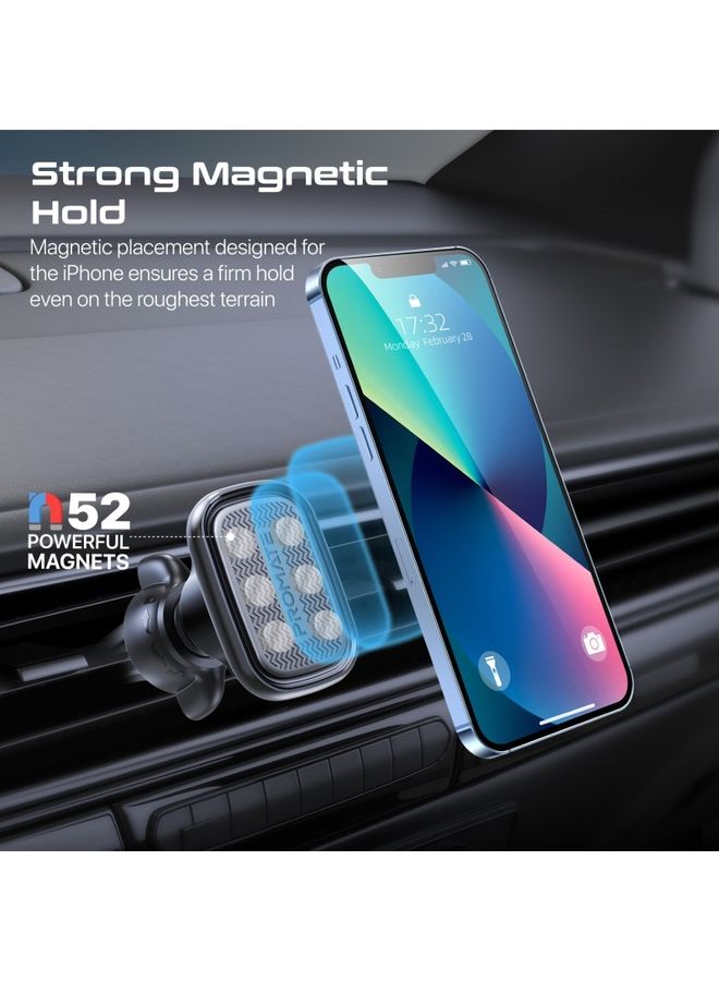 PROMATE Car Phone Holder with Secure Magnetic Mounting, Anti-Slip Surface and 360-Degree Viewing, VentMag-L Black - Image 2