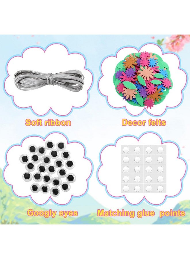 Oudain Qunclay 12 Set April Showers Bring May Flowers Craft April Showers Sign Craft Kit Spring Rain Sign Craft DIY Arts and Crafts Spring Foam Stickers for Kids Boys Girls Spring Party Favor - Image 3