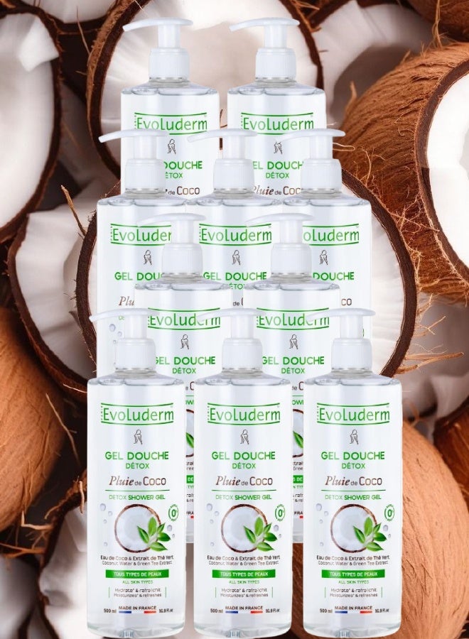 إيفو لوديرم 10 قطع جل الاستحمام إيفولوديرم بلوي دي كوكو ديتوكس 500مل - Image 1