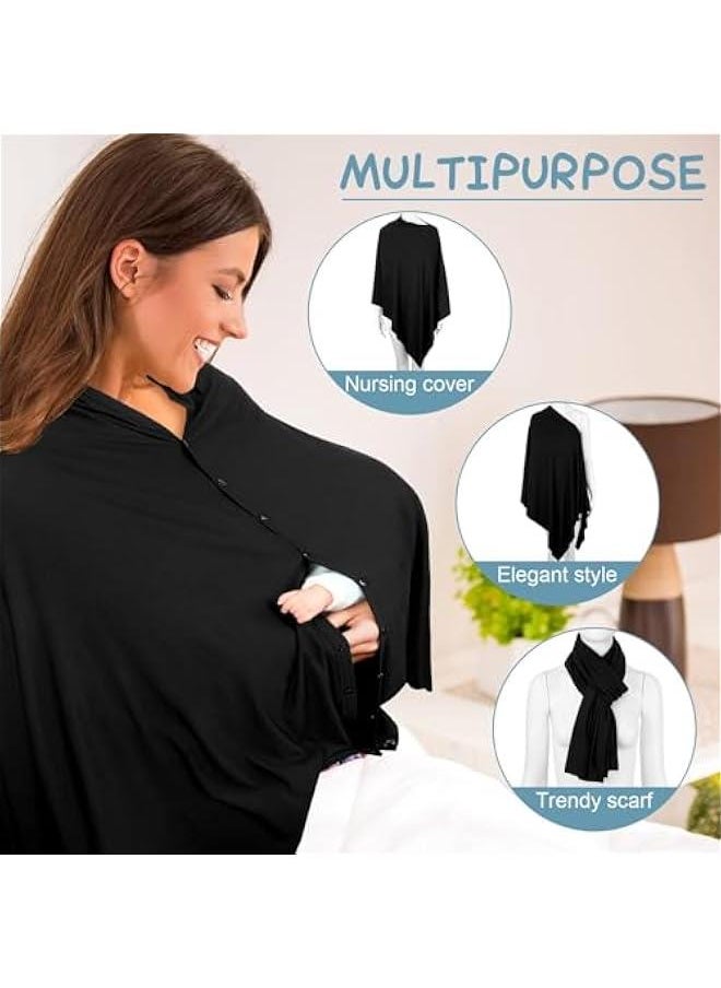 HOOKOR Durku Nursing Covers for Breastfeeding,Nursing Blanket Privacy Breastfeeding Shawl Nursing Poncho Scarf with on for Boys and Girls,Seat Infant Car Seat Canopy Cover (Dark Grey)  - Image 3
