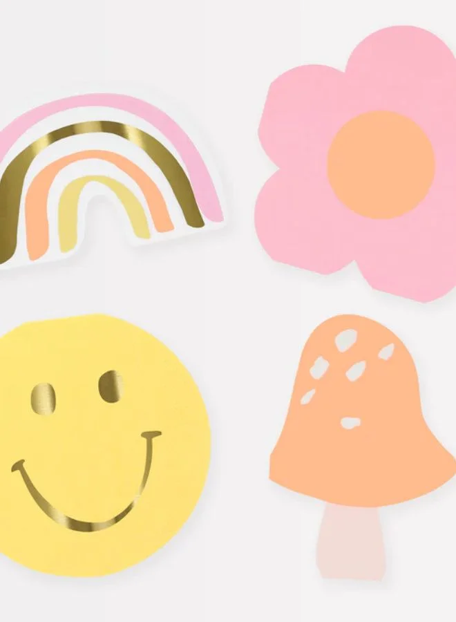 Meri Meri Happy Face Icons Die cut Napkins