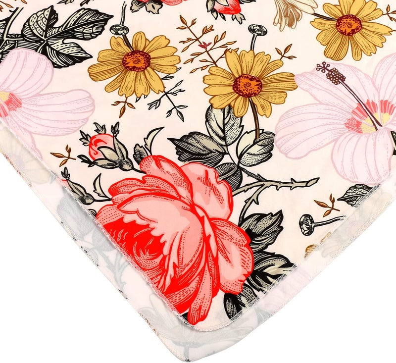 Galabloomer Newborn Receiving Blanket Headband Set Flower Print Baby Swaddle Blankets (Garden Flower) - Image 5