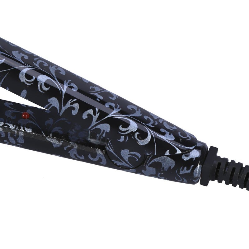cheekyglo Portable Mini Hair Straightener Mini Electronic Ceramic Hair Straightener for Curling Straighten Bang, Wavy Hair, Short Hair Straightening Hairstyling Tool Hair Tools (Black US) - Image 5