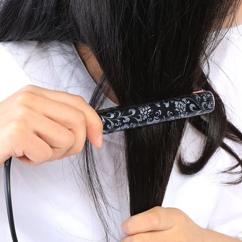 cheekyglo Portable Mini Hair Straightener Mini Electronic Ceramic Hair Straightener for Curling Straighten Bang, Wavy Hair, Short Hair Straightening Hairstyling Tool Hair Tools (Black US) - Image 3