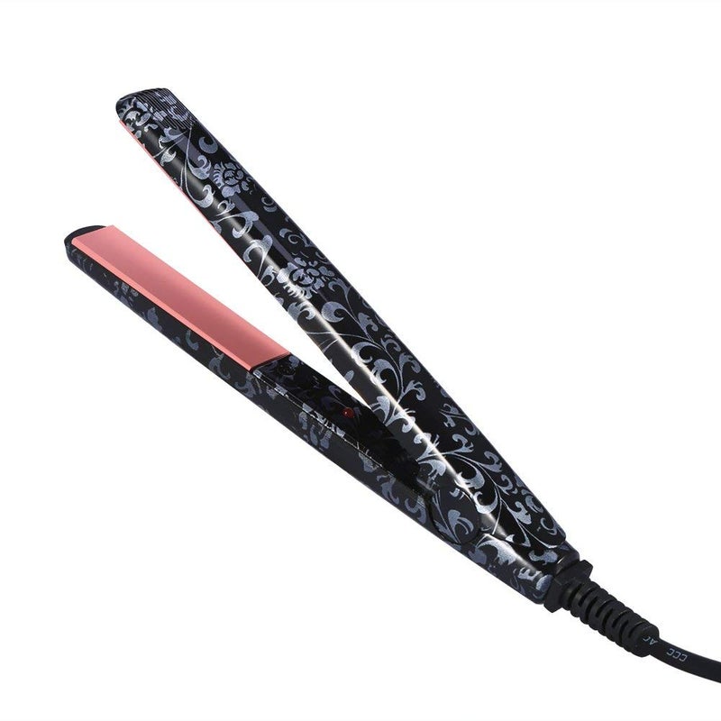 cheekyglo Portable Mini Hair Straightener Mini Electronic Ceramic Hair Straightener for Curling Straighten Bang, Wavy Hair, Short Hair Straightening Hairstyling Tool Hair Tools (Black US) - Image 1