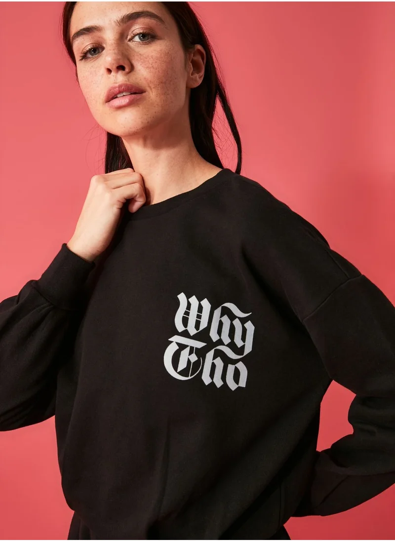 trendyol Crop Knitted Sweatshirt