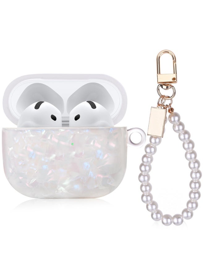 Peachjoy حافظة AirPods 4 مع سلسلة معصم لؤلؤة، غلاف صلب من TPU مزخرف، متوافق مع MagSafe و USB-C، حافظة حماية من السقوط لـ AirPods الجيل الرابع 2024 - Image 1