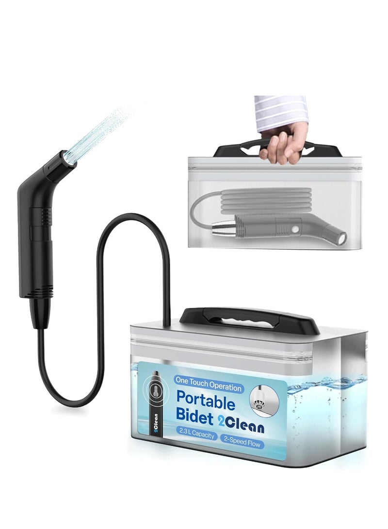 Portable Bidet Travel Bidet Sprayer Electric Bidet Portable Jet Spray for Toilet, Bathroom and Outdoor Hiking, Shower Spray with 2.3 Liters Water Storage - Image 2
