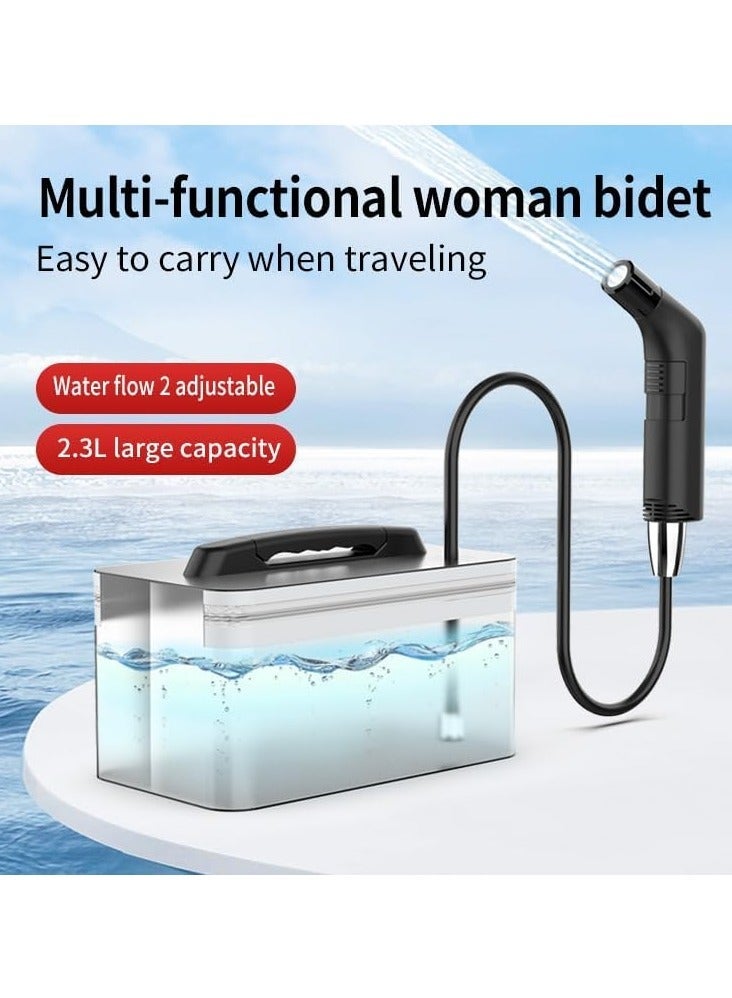 Portable Bidet Travel Bidet Sprayer Electric Bidet Portable Jet Spray for Toilet, Bathroom and Outdoor Hiking, Shower Spray with 2.3 Liters Water Storage - Image 3
