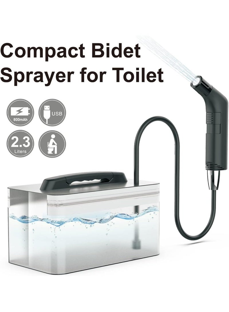 Portable Bidet Travel Bidet Sprayer Electric Bidet Portable Jet Spray for Toilet, Bathroom and Outdoor Hiking, Shower Spray with 2.3 Liters Water Storage - Image 1