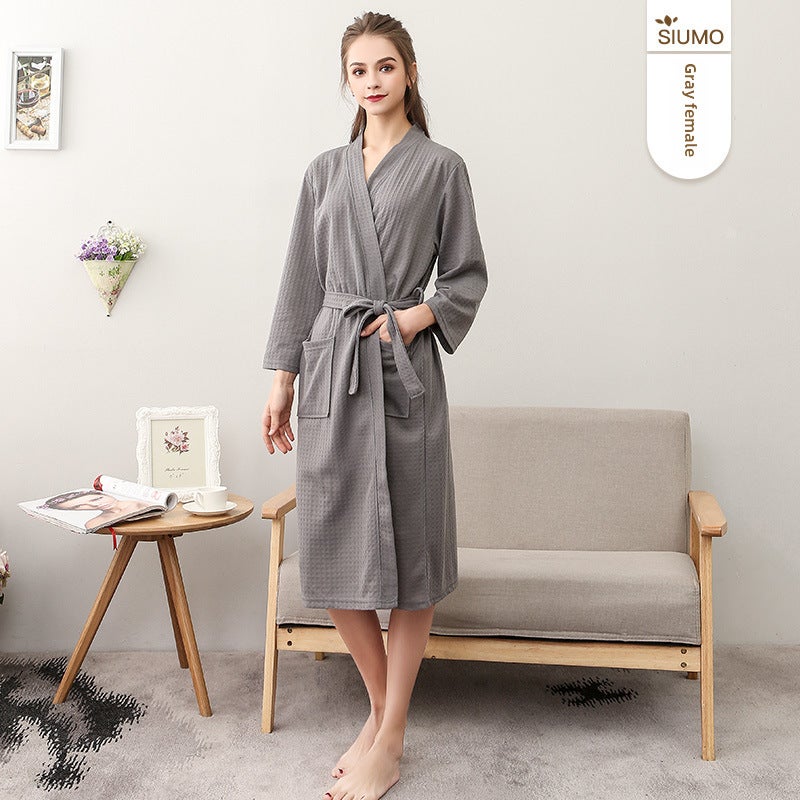 7/8 Sleeve Cotton Sleepwear 1601 Gray [female]] 