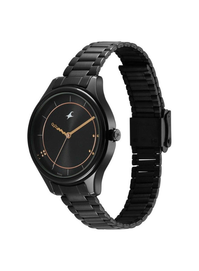 fastrack Stunners 6296NM01 Women’s Watch – Black Dial, Black Metal Strap, Quartz, 3 ATM Water-Resistant, Elegant & Gift-Ready Timepiece - Image 3
