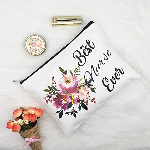Charmoly Nursing Student Gifts Nurse Practitioner Gifts for Women Nurses Week Gifts Best Nurse Ever Cosmetic Bag Travel bag - Image 4
