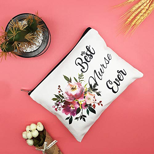 Charmoly Nursing Student Gifts Nurse Practitioner Gifts for Women Nurses Week Gifts Best Nurse Ever Cosmetic Bag Travel bag - Image 2