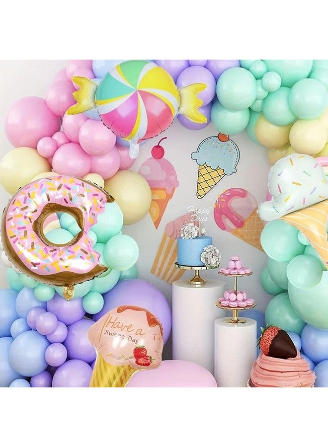 توي إكس إي مجموعة بالونات فويل من TOYXE على شكل دونات كاندي آيس كريم ناعمة مكونة من 5 قطع - Image 4