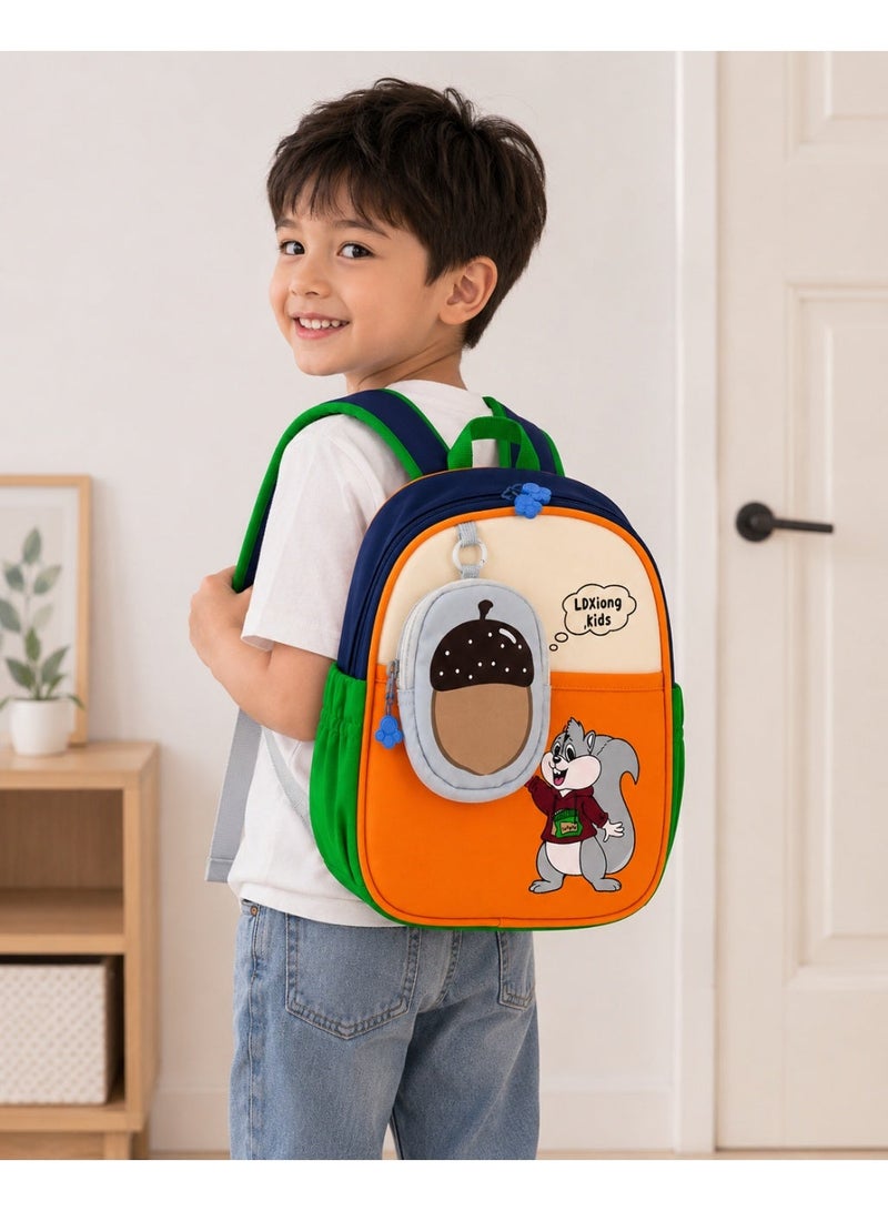 Kids Backpack with Mini Acorn Pouch, Lightweight School Bag with Side Bottle Pockets, Breathable Back & Safety Chest Buckle for Boys and Girls - Image 3