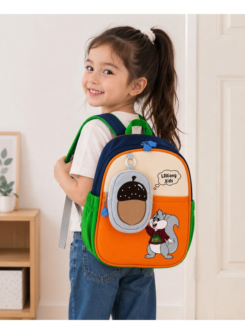 Kids Backpack with Mini Acorn Pouch, Lightweight School Bag with Side Bottle Pockets, Breathable Back & Safety Chest Buckle for Boys and Girls - Image 4