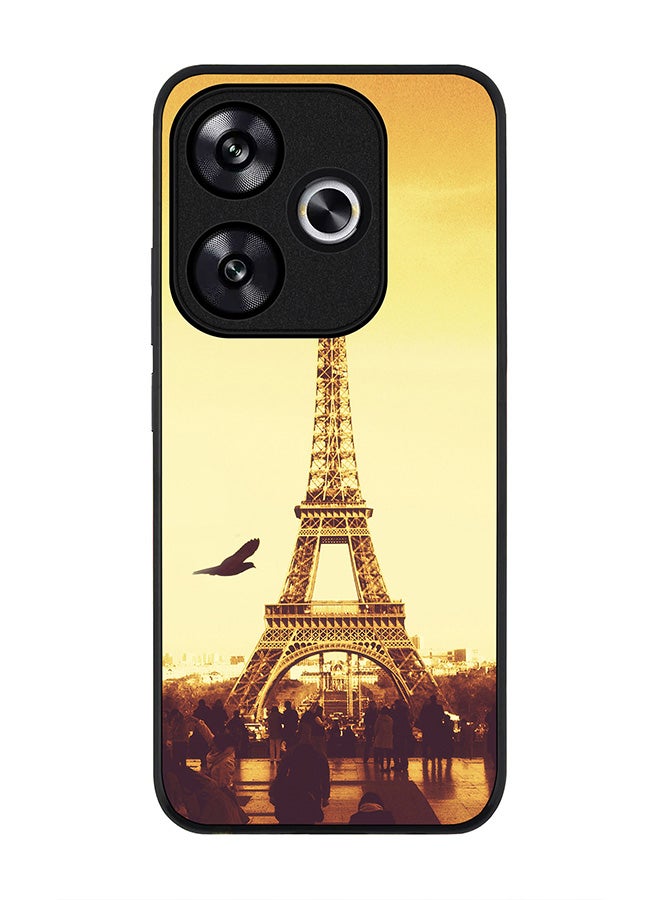 Stylizedd Rugged Black edge case for Xiaomi Poco F6 / Xiaomi Redmi Turbo 3, Slim fit Soft Case Flexible Anti Drop TPU Gel Thin Cover - Paris - Eiffel Tower - Image 1
