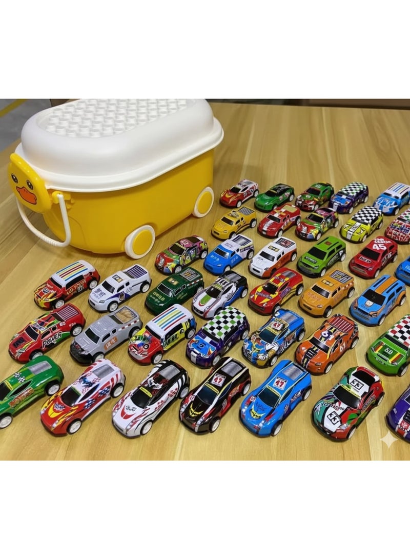 30 PCS Mini Die-Cast Pull Back Cars Set with Storage Box – Colorful Metal Racing Cars for Kids