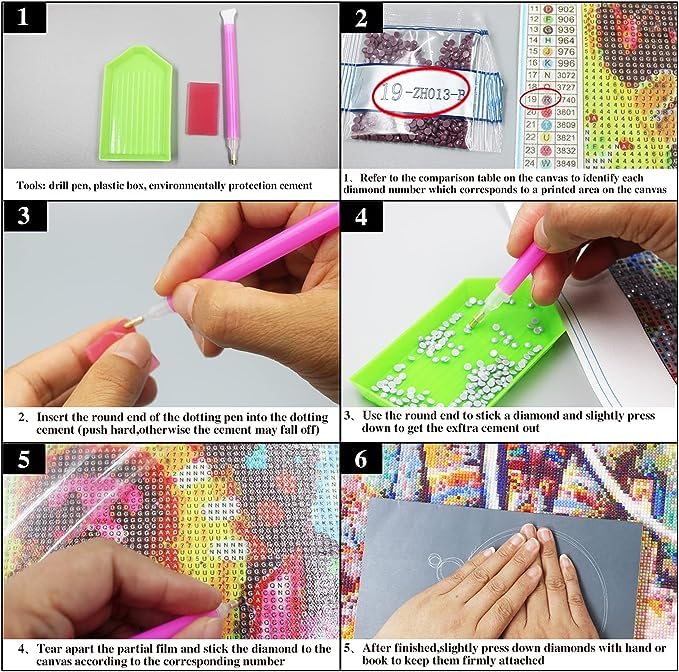 TREXEE DIY 5D Diamond Painting Kit 30 * 40cm DIY 5D Diamond Painting by Number Kits for Adults & Kids DIY Full Drill Crystal Rhinestone Arts and Crafts, Art Diamond Painting for Home Wall Decor - Image 5