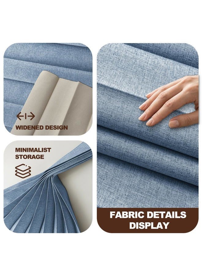 JILRON Accordion Partition Curtain with Ceiling Track - Space-Saving Room Divider, Tool-Free Installation(Blue 100" W x 84" L-Pack of 1) - Image 5