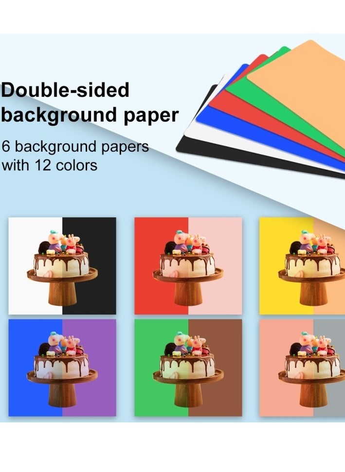 PULUZ 40cm/15.8 Inch Ring LED Panel Folding Portable Light Photo Lighting Studio Shooting Tent Box Kit with 6 Backdrops of double Colour  - Image 3