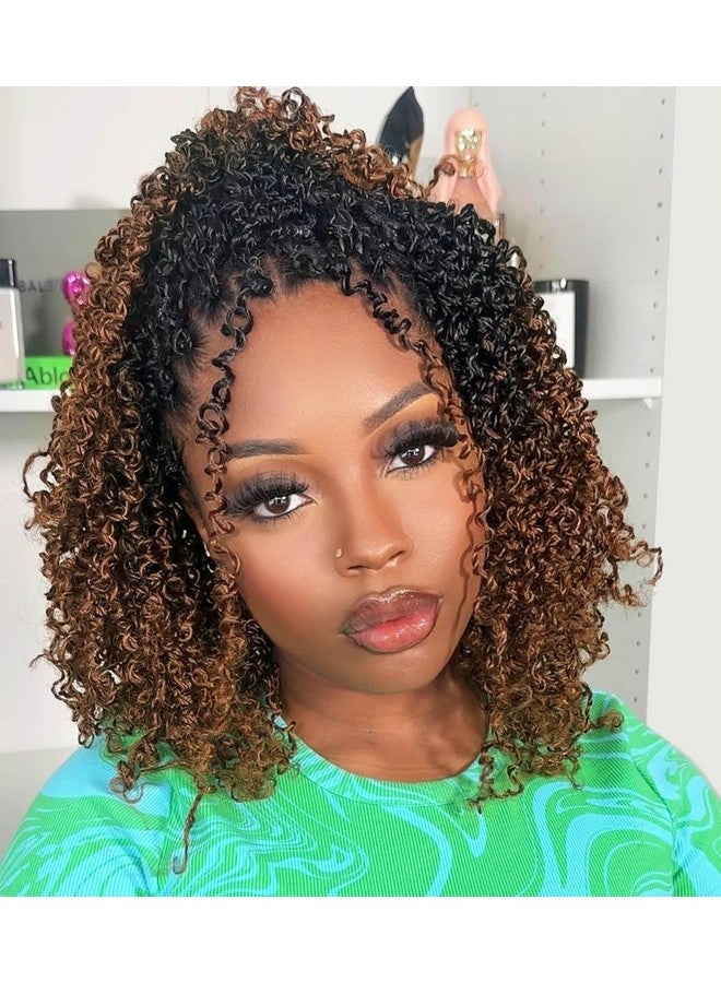 Aksice 8 Inch Yanky Twist Crochet Hair Pre-looped 8 Packs Yankee Twist Hair Brown Senegalese Twists Crochet Hair with Curly Ends Synthetic Crochet Braids (OT30) - Image 1