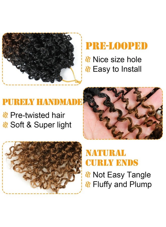 Aksice 8 Inch Yanky Twist Crochet Hair Pre-looped 8 Packs Yankee Twist Hair Brown Senegalese Twists Crochet Hair with Curly Ends Synthetic Crochet Braids (OT30) - Image 3