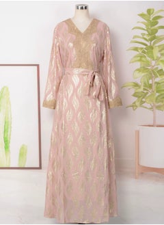 إسكدنيا إمرأة حارّ نوع ذهب طباعة مسلم Abaya مساء ثوب فضفاض ثوب  - Image 1