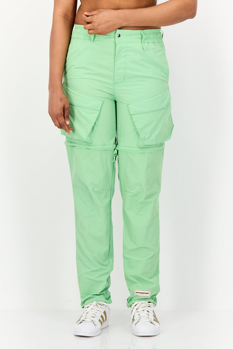 The Giving Movement Women Regular Fit Brand Logo Detachable Cargo Pants, Light Green - Image 1