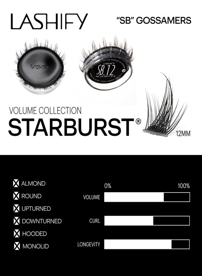 Lashify Star Burst 12mm Gossamer DIY Eyelash Extensions Refill, The Ultimate Multi-Length Multi Layered Lash, Black, Easy False Lashes - Image 3
