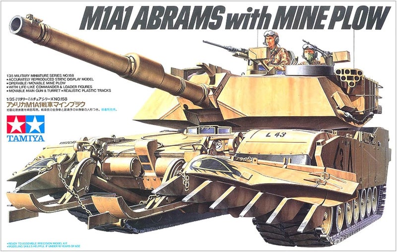 Tamiya Models M1A1 Abrams Tank with Mine Plow - 1/35 Scale Model Kit - Image 2
