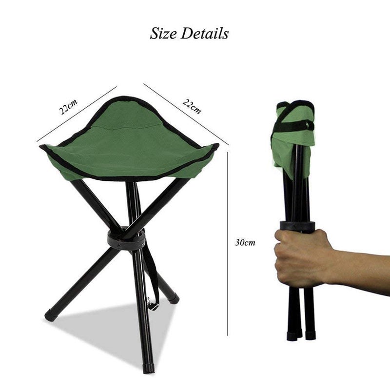 yorten Yorten Camping Folding Stool Portable 3 Legs Chair Tripod Seat for Outdoor Hiking Fishing Picnic Travel Beach BBQ Garden Lawn with Strap Oxford Cloth  - Image 3