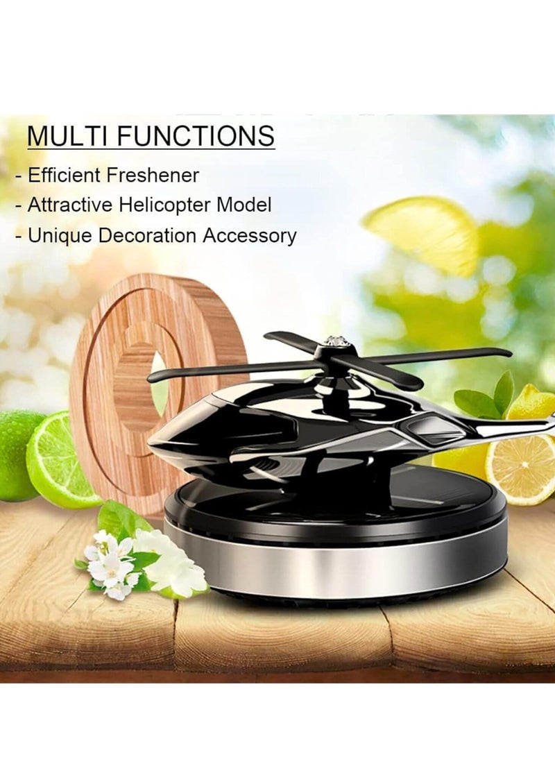 ARGT Car Air Freshener, Helicopter Solar Energy Rotating Aromatherapy Aviation Al Alloy Diffuser, Interior Decoration Accessories Diffuser for Car and Home - Image 2