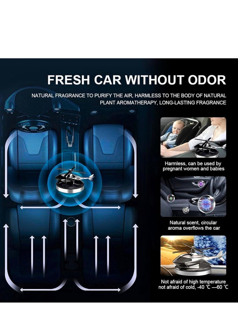 ARGT Car Air Freshener, Helicopter Solar Energy Rotating Aromatherapy Aviation Al Alloy Diffuser, Interior Decoration Accessories Diffuser for Car and Home - Image 4