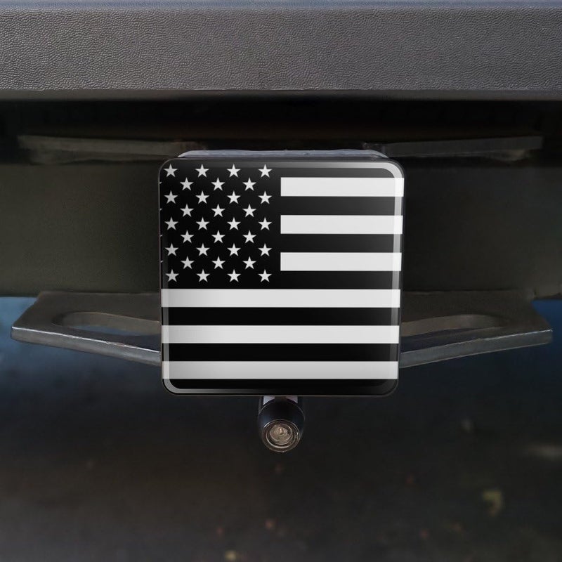 GRAPHICS & MORE Subdued American USA Flag Black White Military Tactical Tow Trailer Hitch Cover Plug Insert 2" - Image 4