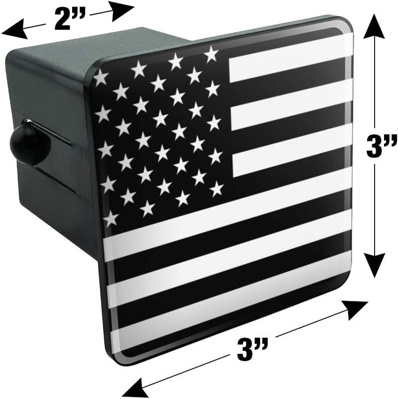 GRAPHICS & MORE Subdued American USA Flag Black White Military Tactical Tow Trailer Hitch Cover Plug Insert 2" - Image 5