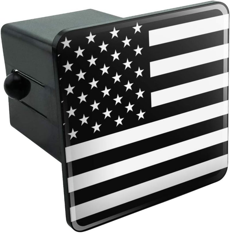 GRAPHICS & MORE Subdued American USA Flag Black White Military Tactical Tow Trailer Hitch Cover Plug Insert 2" - Image 1