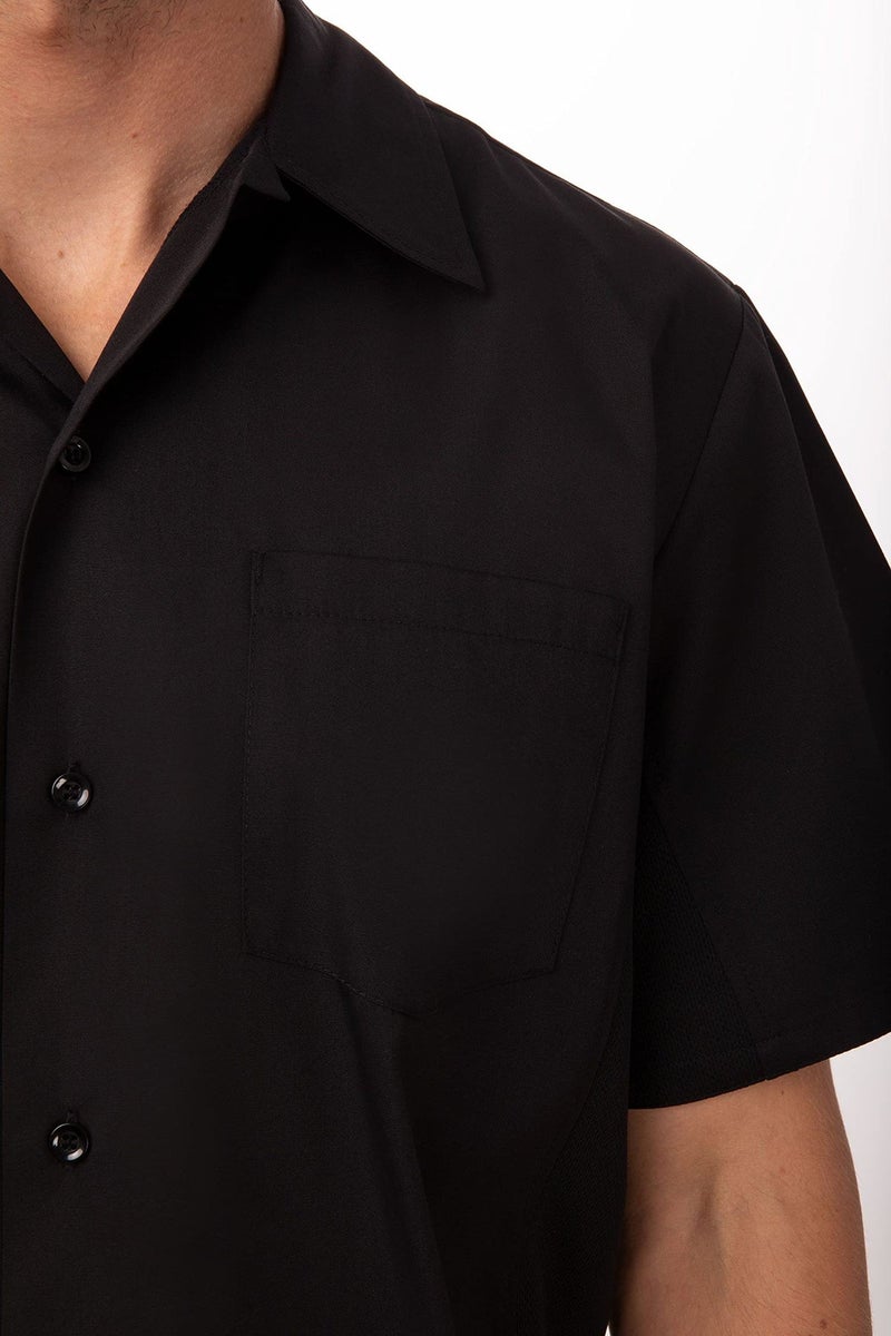Chef Works Men's Cool Vent Cook Shirt, Black, Large - Image 4