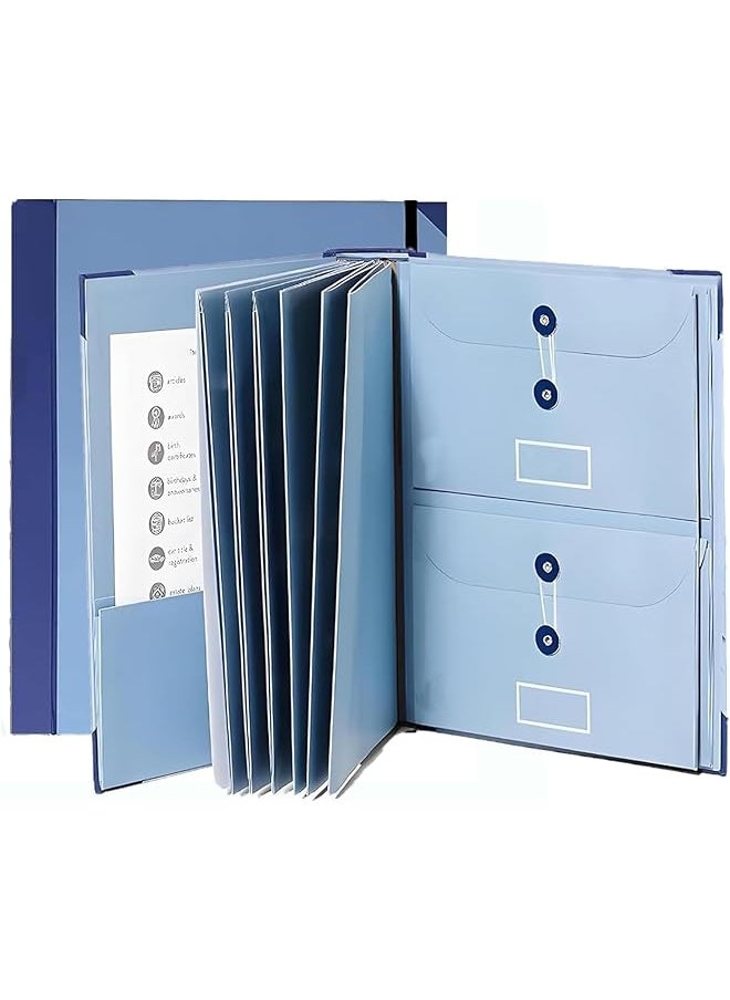 erorex - Folio Folders With Pockets File Organizer For Paper Bill Important Folio Documents Organizer In Case I Go Missing Binder Organizer For Social Security Cards Passports - Image 1