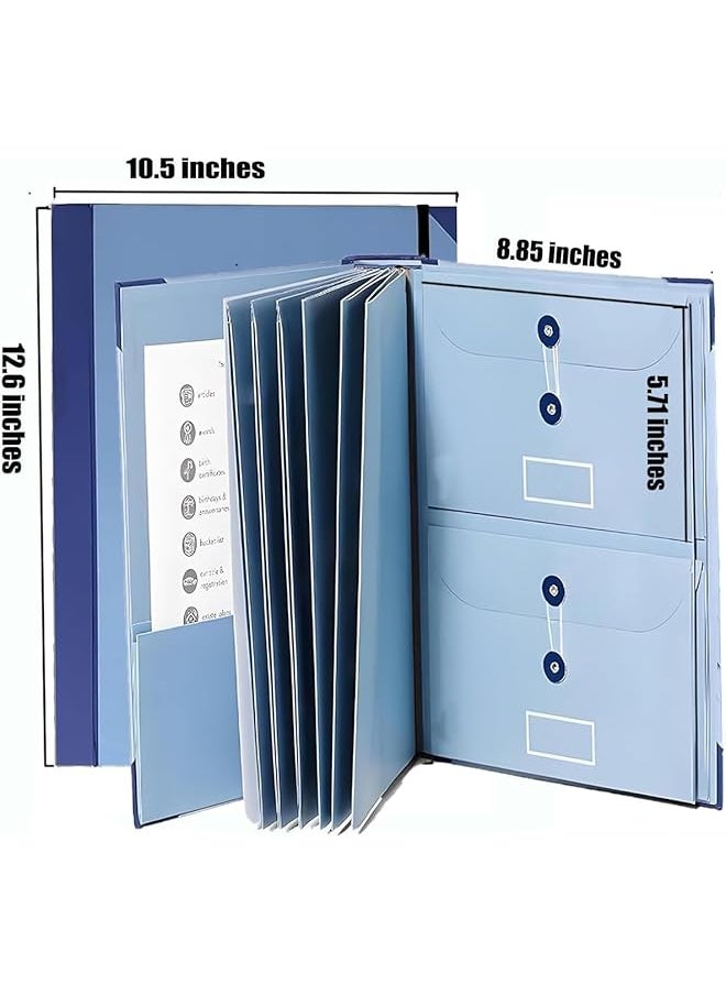 erorex - Folio Folders With Pockets File Organizer For Paper Bill Important Folio Documents Organizer In Case I Go Missing Binder Organizer For Social Security Cards Passports - Image 1