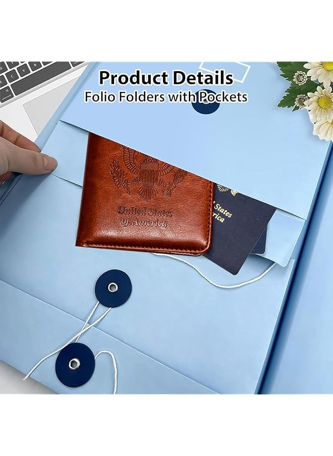 erorex - Folio Folders With Pockets File Organizer For Paper Bill Important Folio Documents Organizer In Case I Go Missing Binder Organizer For Social Security Cards Passports - Image 1