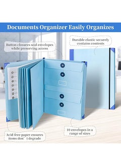 erorex Folio Folders With Pockets File Organizer For Paper Bill Important Folio Documents Organizer In Case I Go Missing Binder Organizer For Social Security Cards Passports  - Image 4