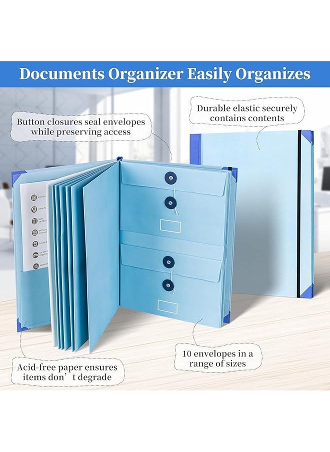 erorex - Folio Folders With Pockets File Organizer For Paper Bill Important Folio Documents Organizer In Case I Go Missing Binder Organizer For Social Security Cards Passports - Image 1